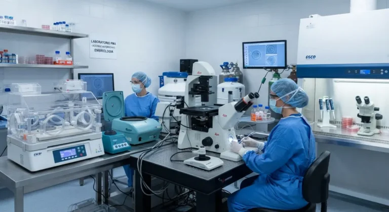 edico specialista in un centro di Procreazione Medicalmente Assistita in Italia che spiega i trattamenti a una coppia