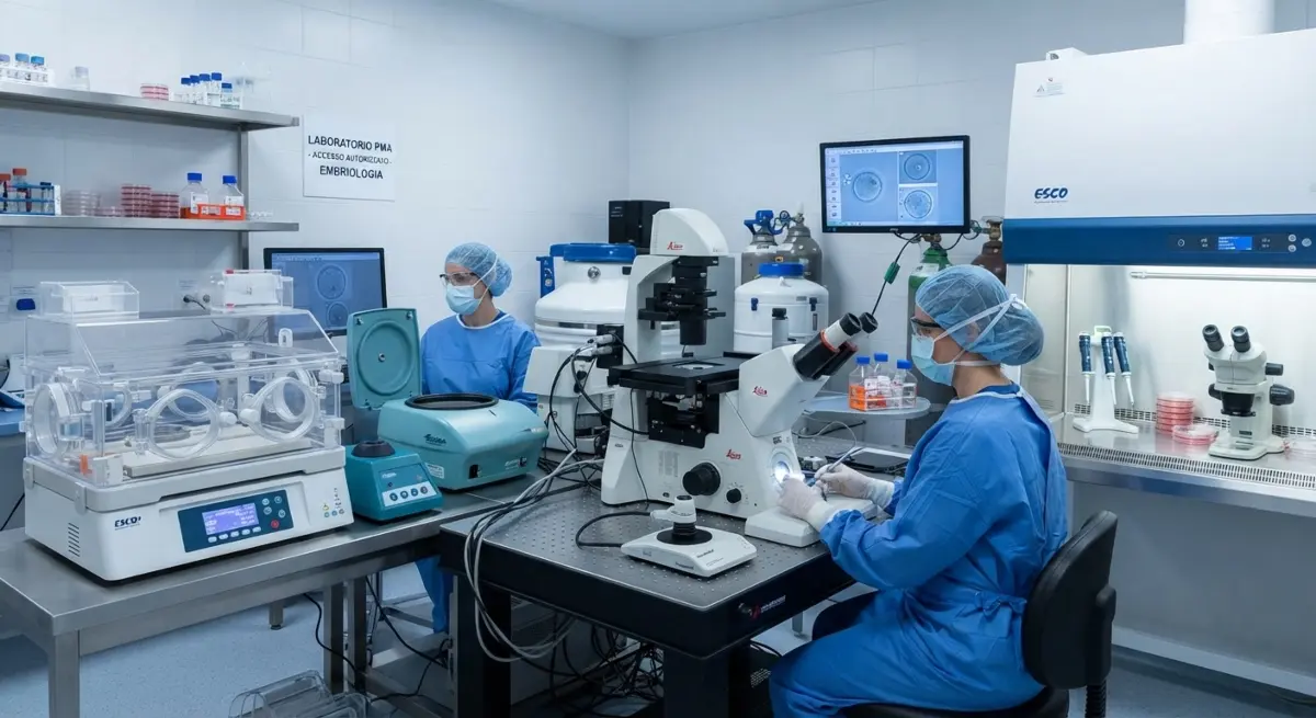edico specialista in un centro di Procreazione Medicalmente Assistita in Italia che spiega i trattamenti a una coppia